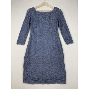 Adrianna Papell Women's Purple Lace Cocktail Dress Size 2 Sheath Lined Whimsical